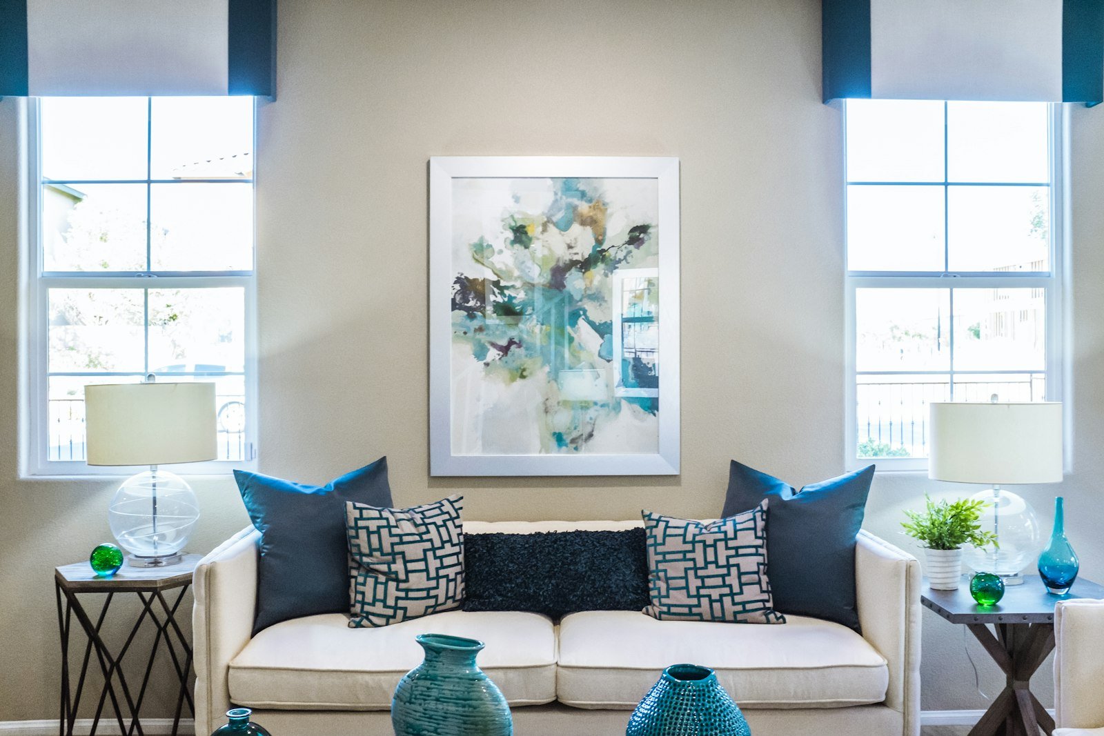 Corporate housing living room setup